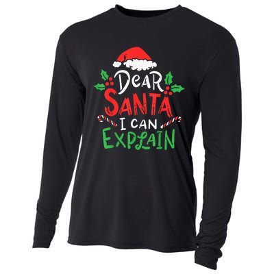 Christmas Dear Santa I Can Explain Funny Santa Claus Joke Cooling Performance Long Sleeve Crew