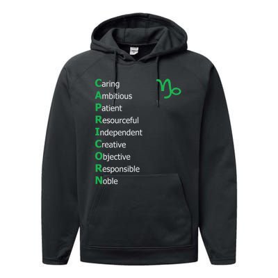 Cute Dandelion Saying Astrology Flower Zodiac Capricorn Performance Fleece Hoodie