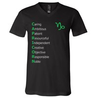 Cute Dandelion Saying Astrology Flower Zodiac Capricorn V-Neck T-Shirt