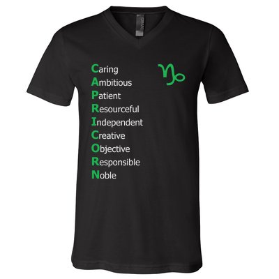 Cute Dandelion Saying Astrology Flower Zodiac Capricorn V-Neck T-Shirt