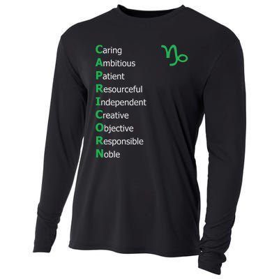 Cute Dandelion Saying Astrology Flower Zodiac Capricorn Cooling Performance Long Sleeve Crew