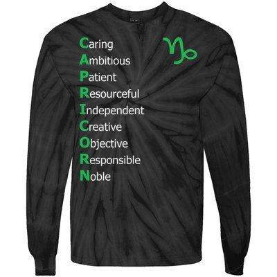 Cute Dandelion Saying Astrology Flower Zodiac Capricorn Tie-Dye Long Sleeve Shirt