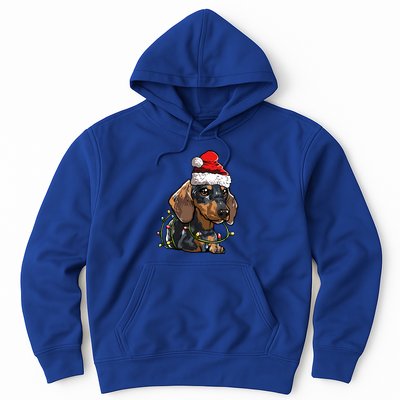 Cute Dachshund Santa Christmas Tree Lights Xmas Cute Gift Hoodie