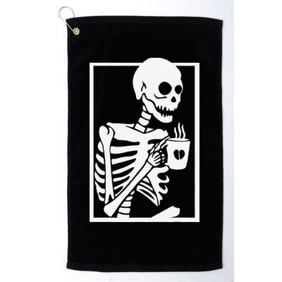 Coffee Drinking Skeleton Lazy DIY Halloween Costume Women Love Golf Towel