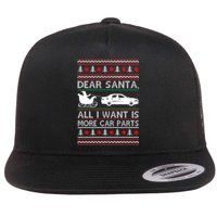 Christmas Dear Santa All I Want Is More Car Parts Flat Bill Trucker Hat