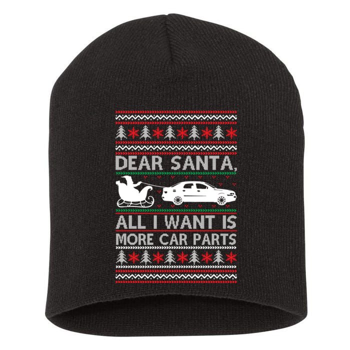 Christmas Dear Santa All I Want Is More Car Parts Short Acrylic Beanie