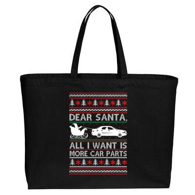 Christmas Dear Santa All I Want Is More Car Parts Cotton Canvas Jumbo Tote