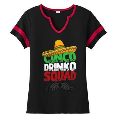 Cinco Drinko Squad Party Mexican Fiesta Funny Cinco De Mayo Ladies Halftime Notch Neck Tee