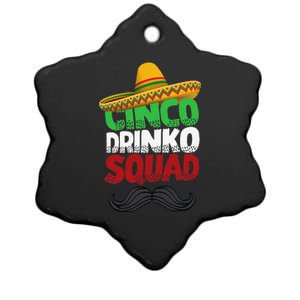 Cinco Drinko Squad Party Mexican Fiesta Funny Cinco De Mayo Ceramic Star Ornament