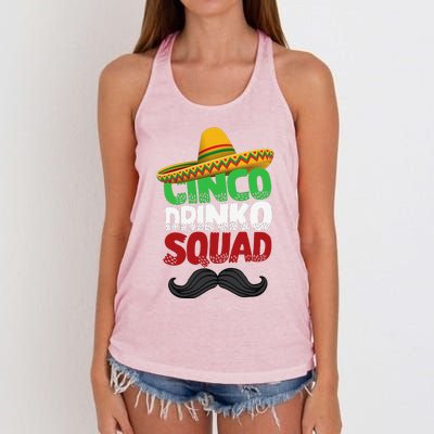 Cinco Drinko Squad Party Mexican Fiesta Funny Cinco De Mayo Women's Knotted Racerback Tank