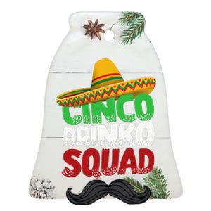 Cinco Drinko Squad Party Mexican Fiesta Funny Cinco De Mayo Ceramic Bell Ornament