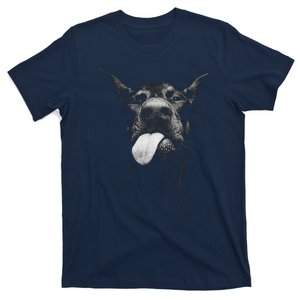 Cool Doberman Sticking Tongue Out In Playful Defiance T-Shirt