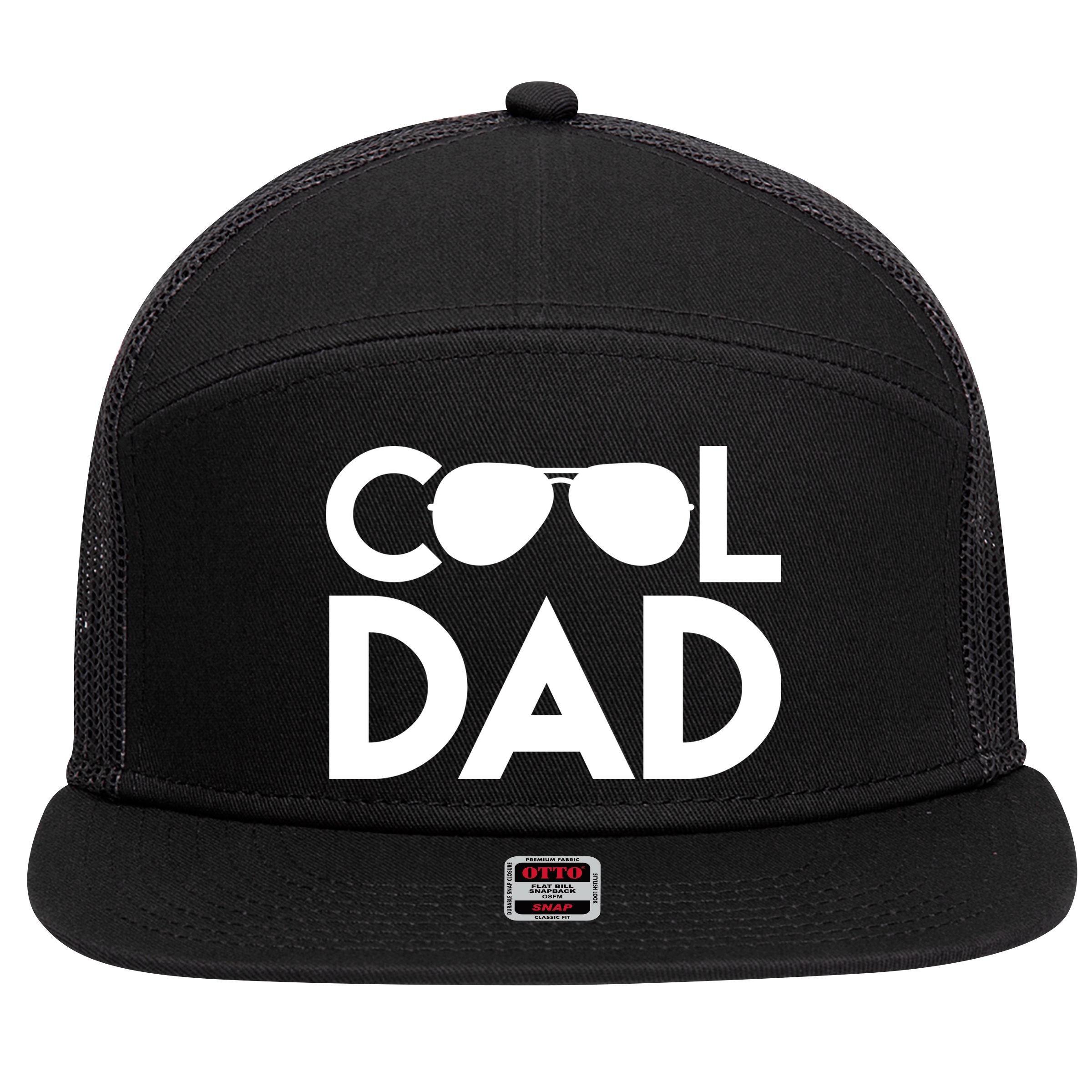 Cool Dad Sunglass Fathers Day 7 Panel Mesh Trucker Snapback Hat