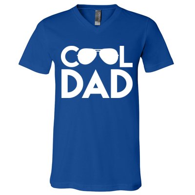 Cool Dad Sunglass Fathers Day V-Neck T-Shirt