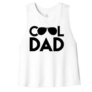 Cool Dad Sunglass Fathers Day Women's Racerback Cropped Tank