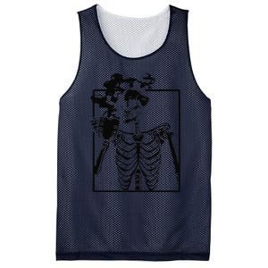 Coffee Drinking Skeleton Skull Halloween Costume Mesh Reversible Basketball Jersey Tank