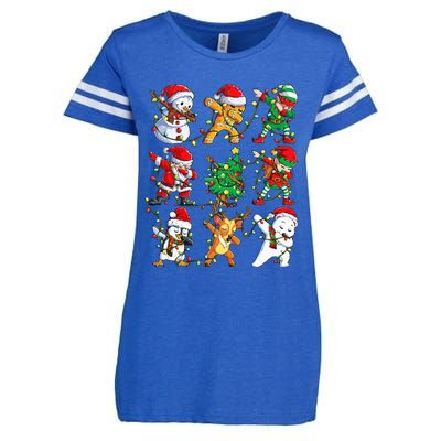 Christmas Dabbing Santa Elf Friends Xmas Dab Enza Ladies Jersey Football T-Shirt