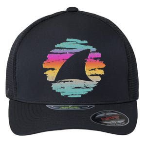 Colorful Distressed Shark Fin Flexfit Unipanel Trucker Cap