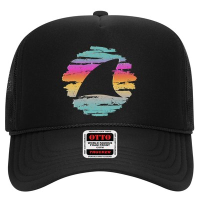 Colorful Distressed Shark Fin Trucker Hat