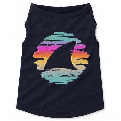 Colorful Distressed Shark Fin Doggie Tank