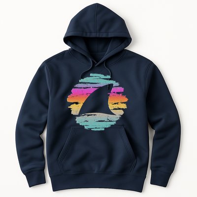 Colorful Distressed Shark Fin Hoodie
