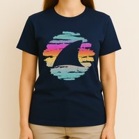 Colorful Distressed Shark Fin T-Shirt