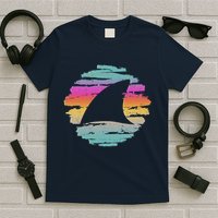 Colorful Distressed Shark Fin T-Shirt