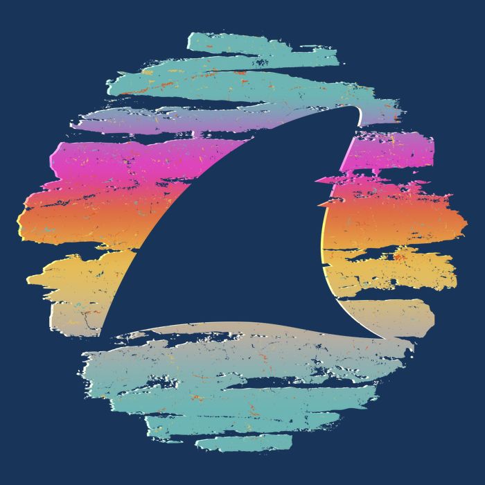 Colorful Distressed Shark Fin T-Shirt