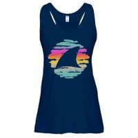 Colorful Distressed Shark Fin Ladies Essential Flowy Tank