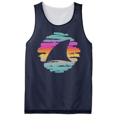 Colorful Distressed Shark Fin Mesh Reversible Basketball Jersey Tank