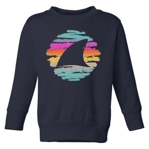 Colorful Distressed Shark Fin Toddler Sweatshirt