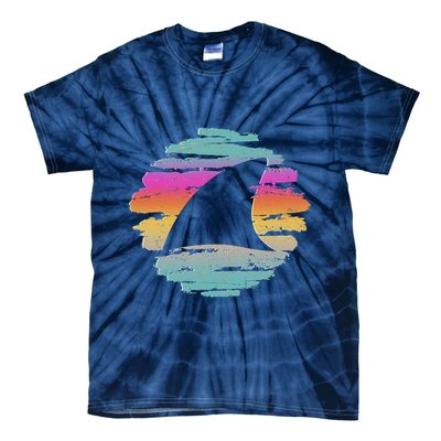 Colorful Distressed Shark Fin Tie-Dye T-Shirt