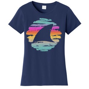 Colorful Distressed Shark Fin Women's T-Shirt