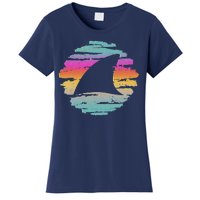 Colorful Distressed Shark Fin Women's T-Shirt