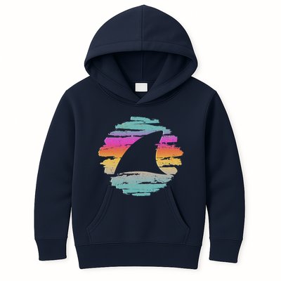 Colorful Distressed Shark Fin Kids Hoodie