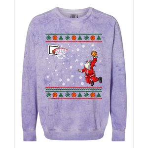 Christmas Dunking Santa Basketball Xmas Cute Gift Colorblast Crewneck Sweatshirt