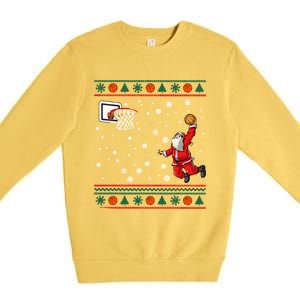 Christmas Dunking Santa Basketball Xmas Cute Gift Premium Crewneck Sweatshirt