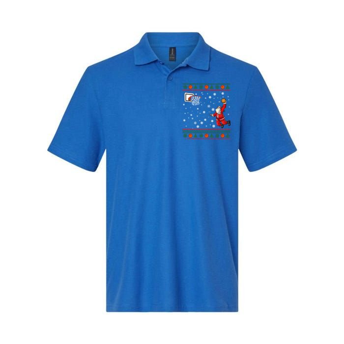 Christmas Dunking Santa Basketball Xmas Cute Gift Softstyle Adult Sport Polo