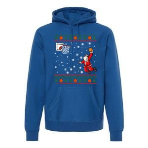 Christmas Dunking Santa Basketball Xmas Cute Gift Premium Hoodie