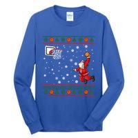 Christmas Dunking Santa Basketball Xmas Cute Gift Tall Long Sleeve T-Shirt