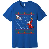 Christmas Dunking Santa Basketball Xmas Cute Gift Premium T-Shirt