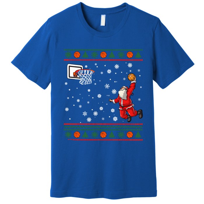 Christmas Dunking Santa Basketball Xmas Cute Gift Premium T-Shirt