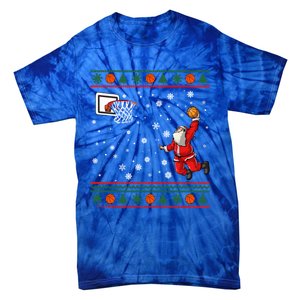 Christmas Dunking Santa Basketball Xmas Cute Gift Tie-Dye T-Shirt