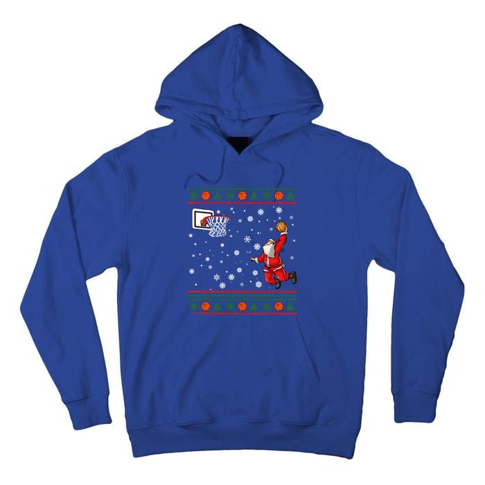 Christmas Dunking Santa Basketball Xmas Cute Gift Tall Hoodie