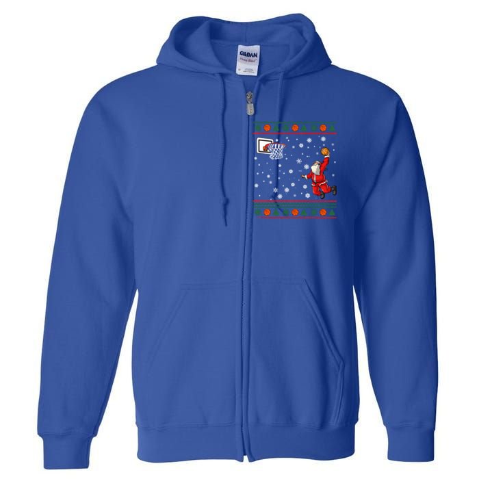 Christmas Dunking Santa Basketball Xmas Cute Gift Full Zip Hoodie