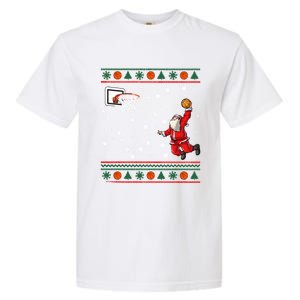 Christmas Dunking Santa Basketball Xmas Cute Gift Garment-Dyed Heavyweight T-Shirt