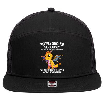 Cute Dragon Seriously Dragon For Women And Girls 7 Panel Mesh Trucker Snapback Hat