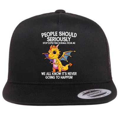 Cute Dragon Seriously Dragon For Women And Girls Flat Bill Trucker Hat