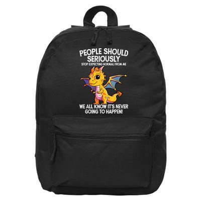 Cute Dragon Seriously Dragon For Women And Girls 16 in Basic Backpack