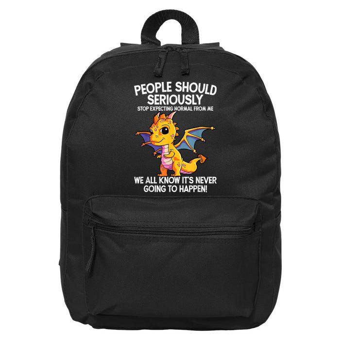 Cute Dragon Seriously Dragon For Women And Girls 16 in Basic Backpack
